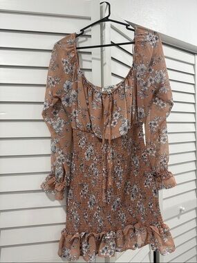 Floral Smocked Peasant Top - Blush Floral